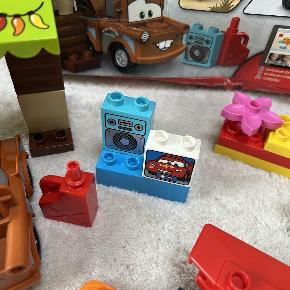 LEGO Duplo Disney Cars MATER'S Shed Tow Truck 99% Complete & Mickeys Roadster - Picture 5 of 9